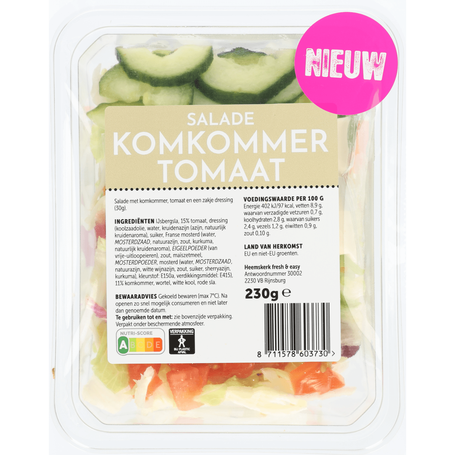 Fresh & easy Salade komkommer tomaat