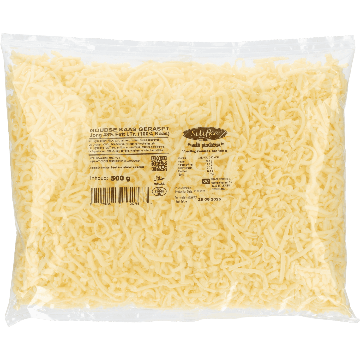 SILIFKE Geraspte kaas jong 48+