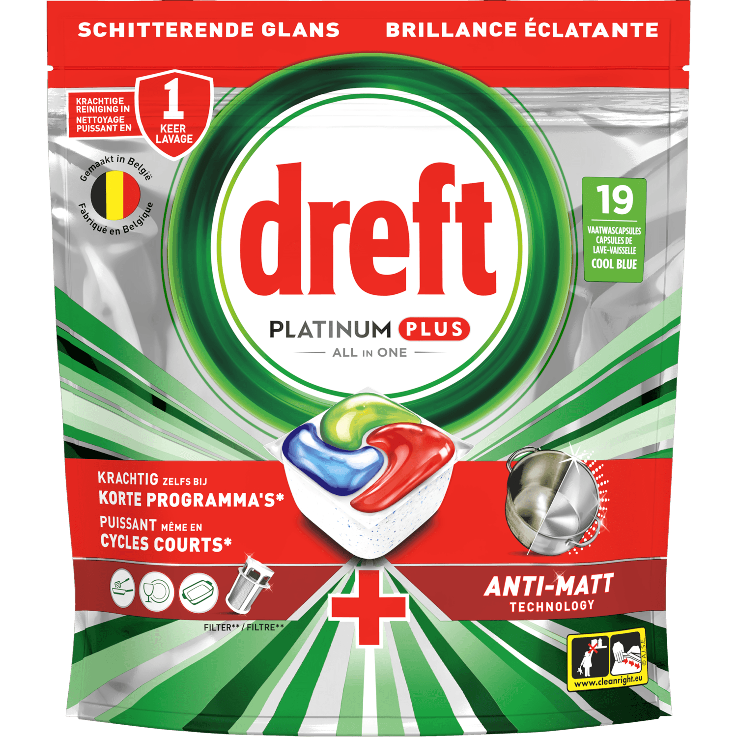 Dreft Vaatwastabletten platinum plus green
