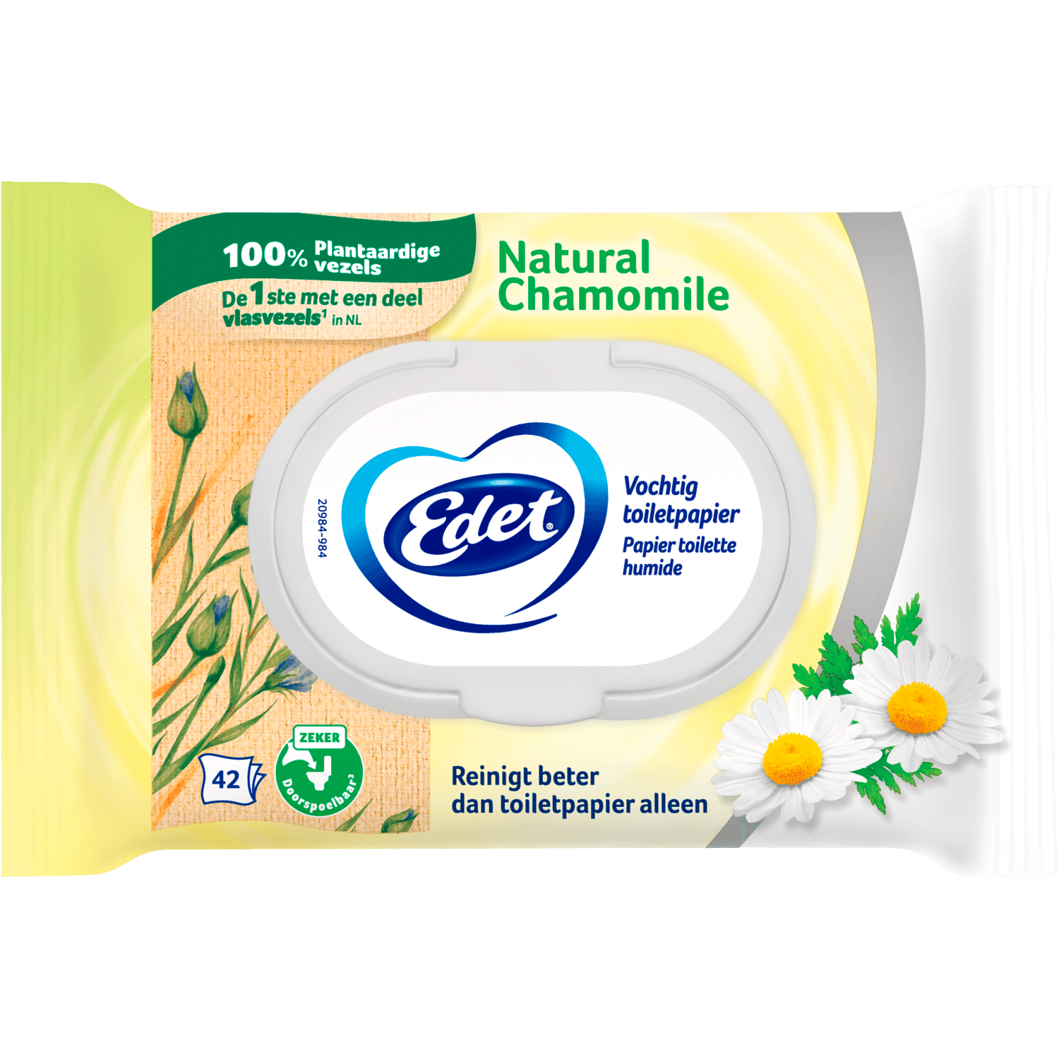 Edet Vochtig toiletpapier kamille 42 Stuks