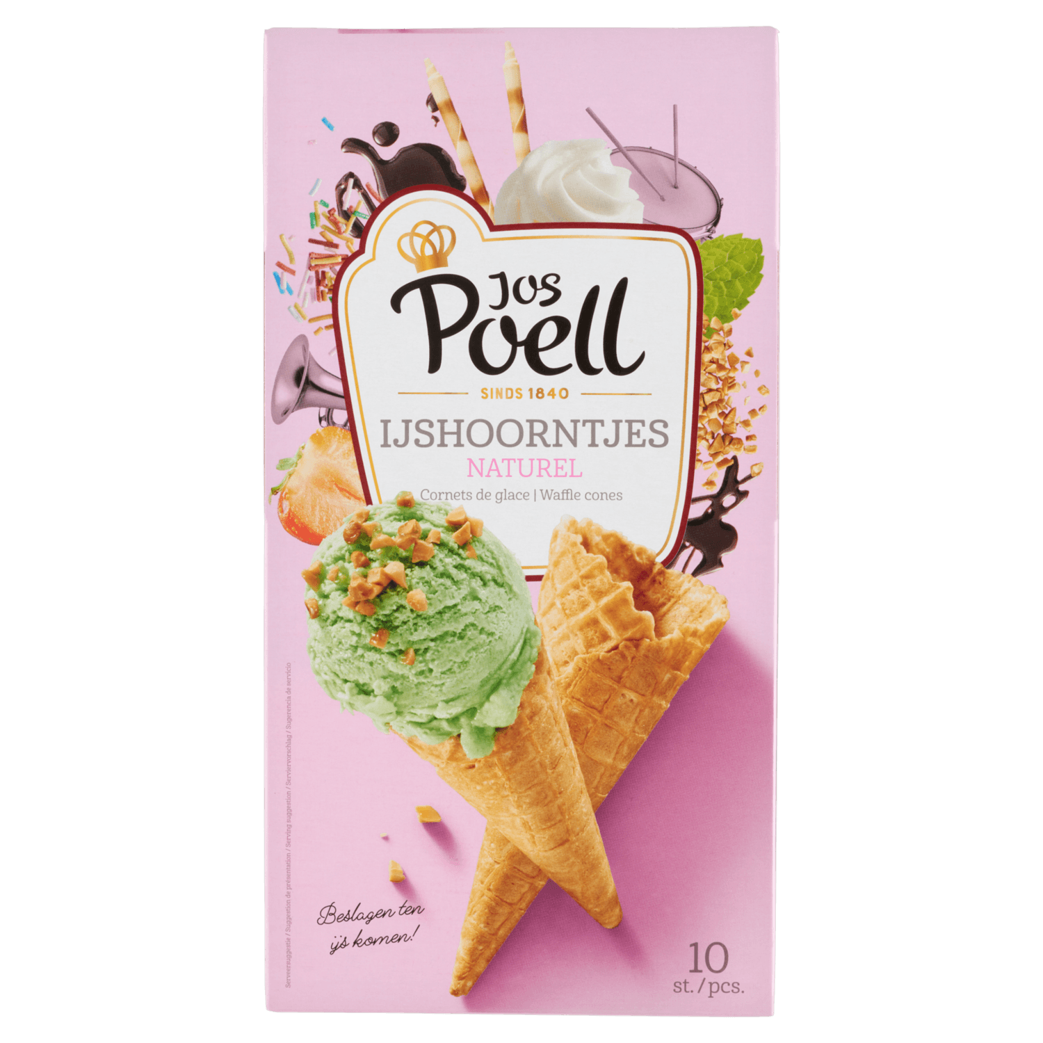 Jos Poell Ijshoorntjes naturel 10 stuks