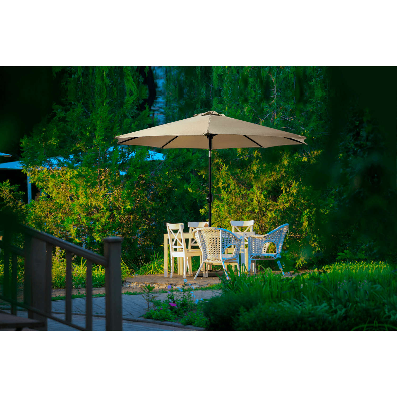 Luxe tuinparasol 2.5 meter taupe