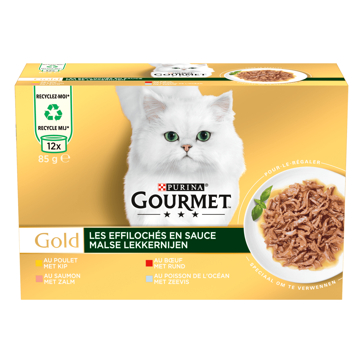 Gourmet Gold malse lekkernijen kip zalm rund zeevis 12x