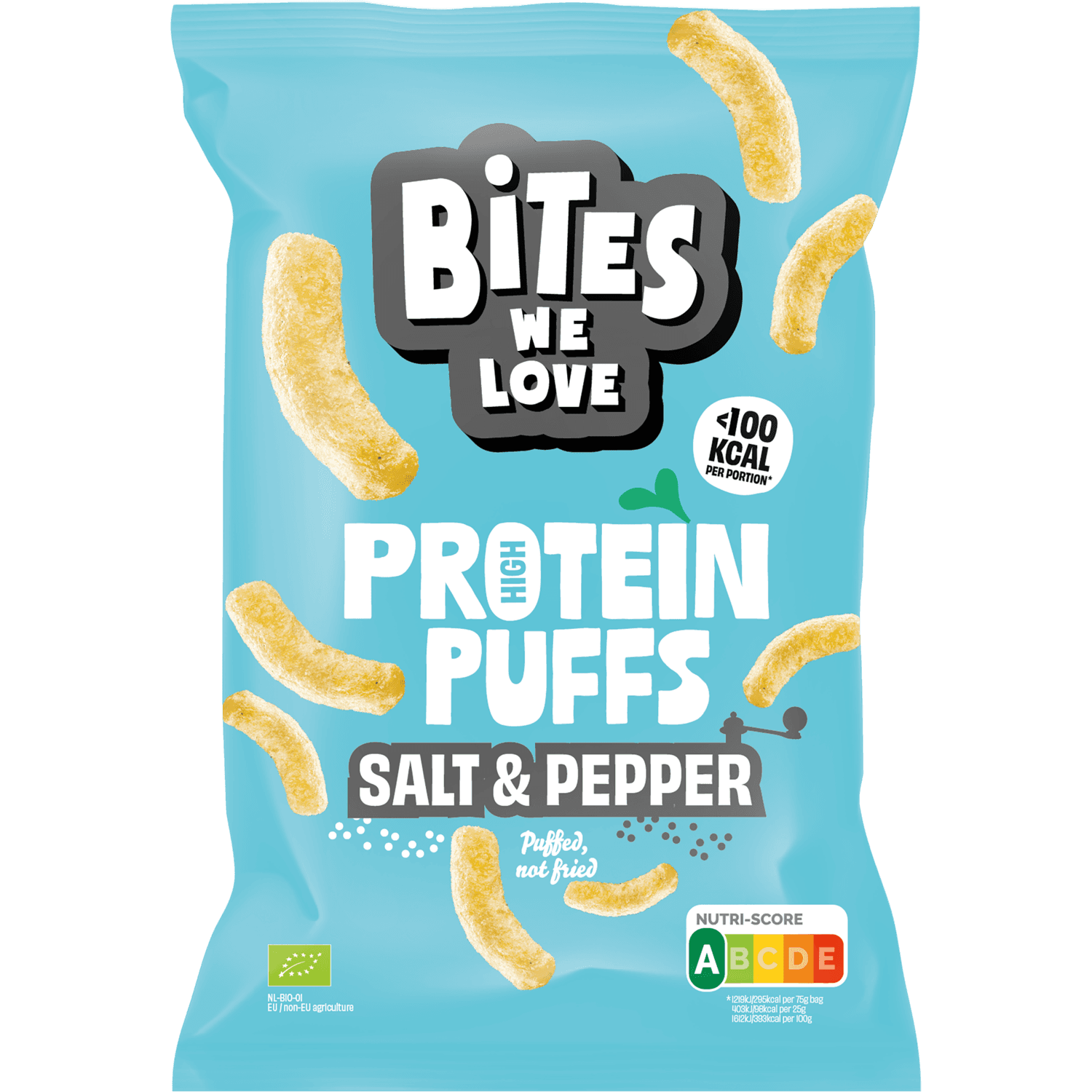 BitesWeLove Protein puffs Salt & Pepper