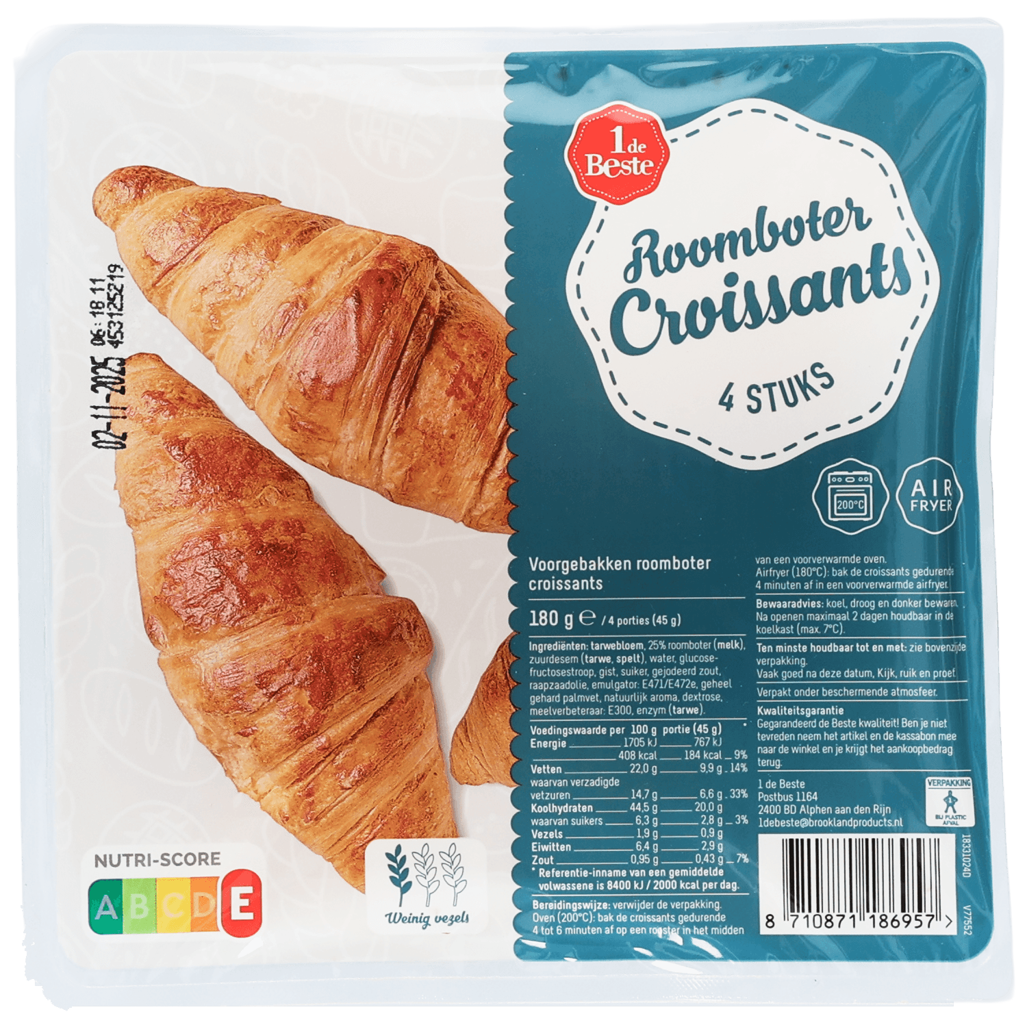 1 De Beste Roomboter croissants 4 stuks