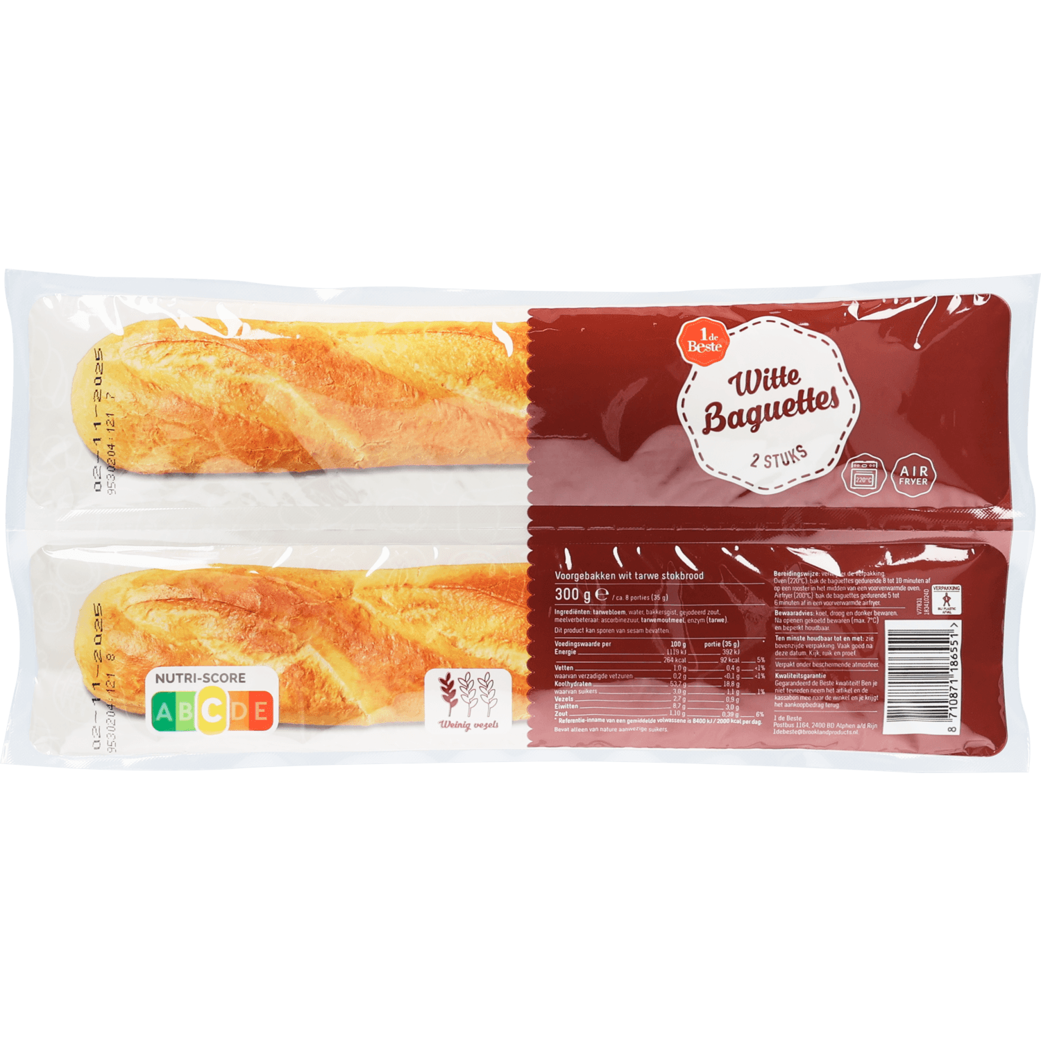 1 De Beste Baguettes wit 2 stuks