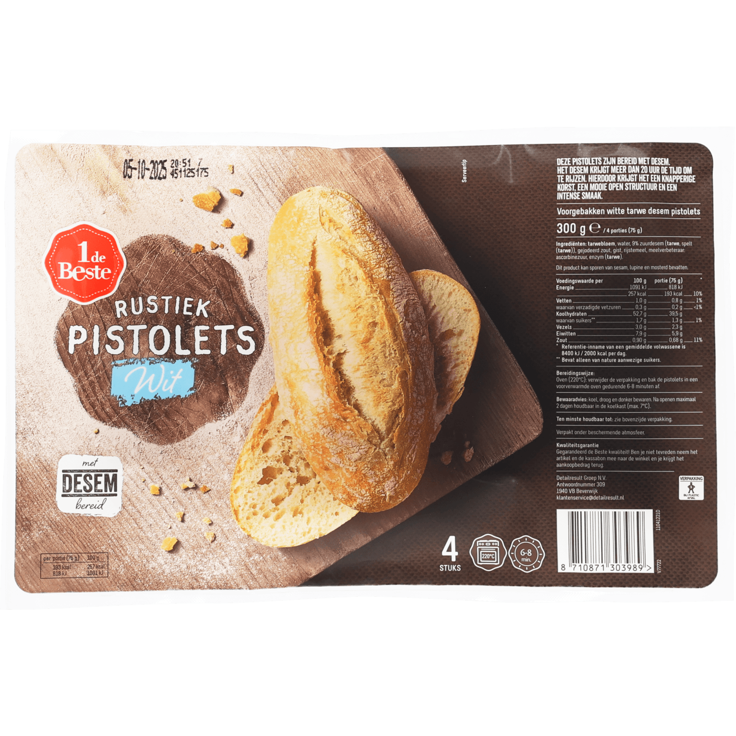 1 De Beste Pistolet rustiek wit 4 stuks