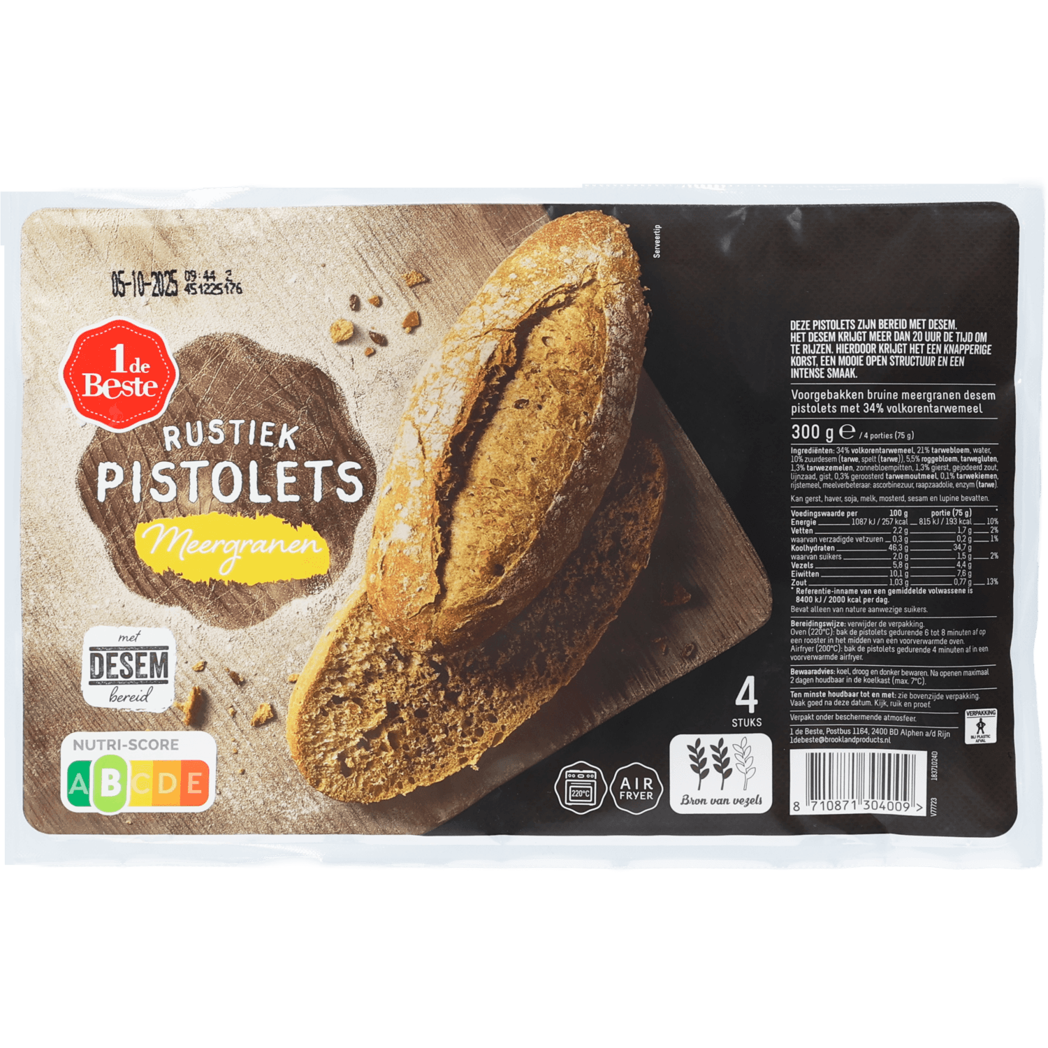 1 De Beste Pistolet rustiek meergranen 4 stuks