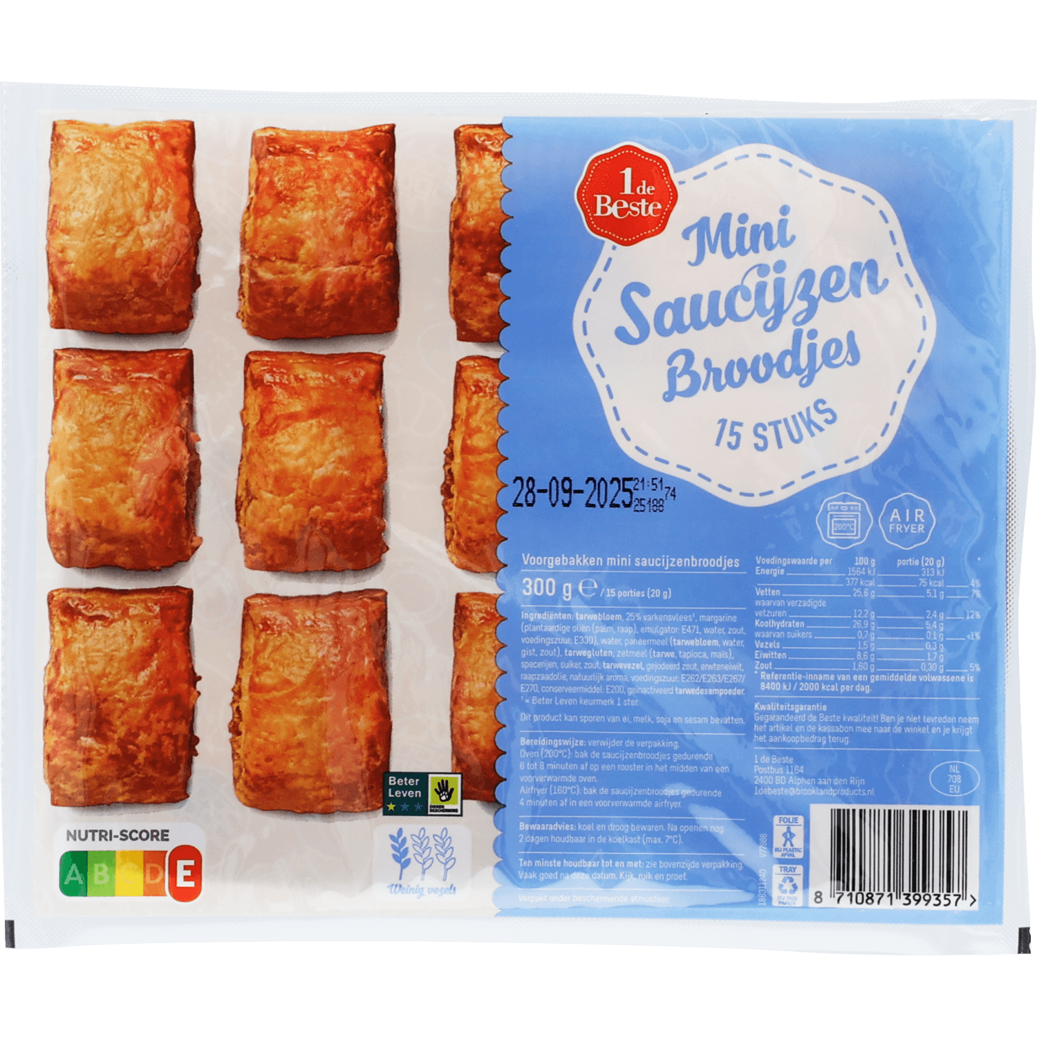 1 De Beste Saucijzenbroodjes mini 15 st.