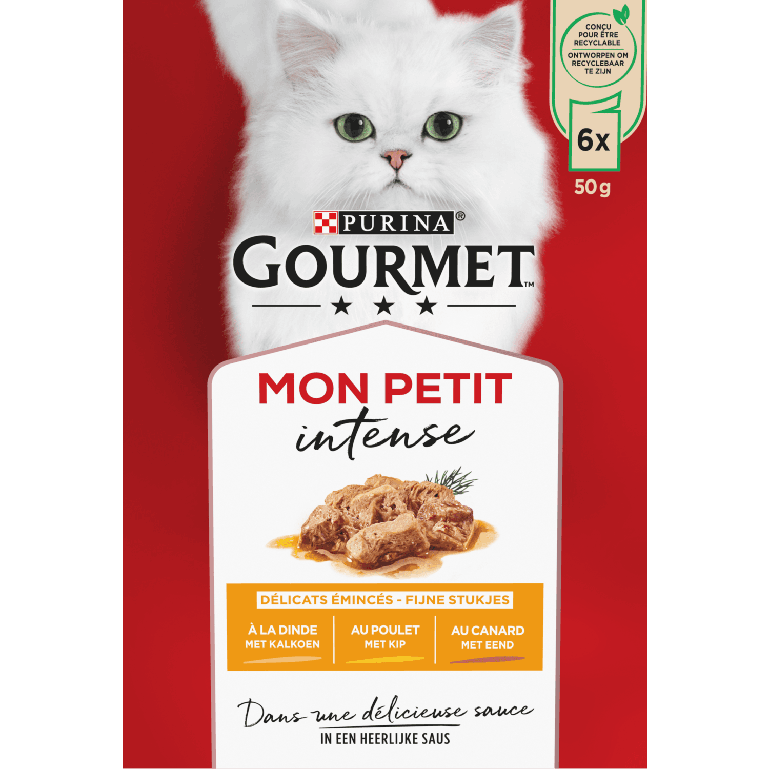 Gourmet Mon petit eend-kip-kalkoen 6 stuks