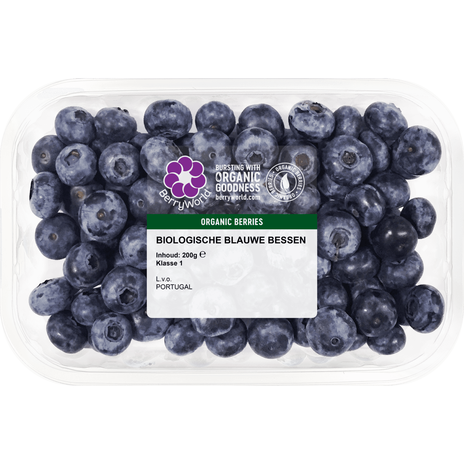 Biologische blauwe bessen