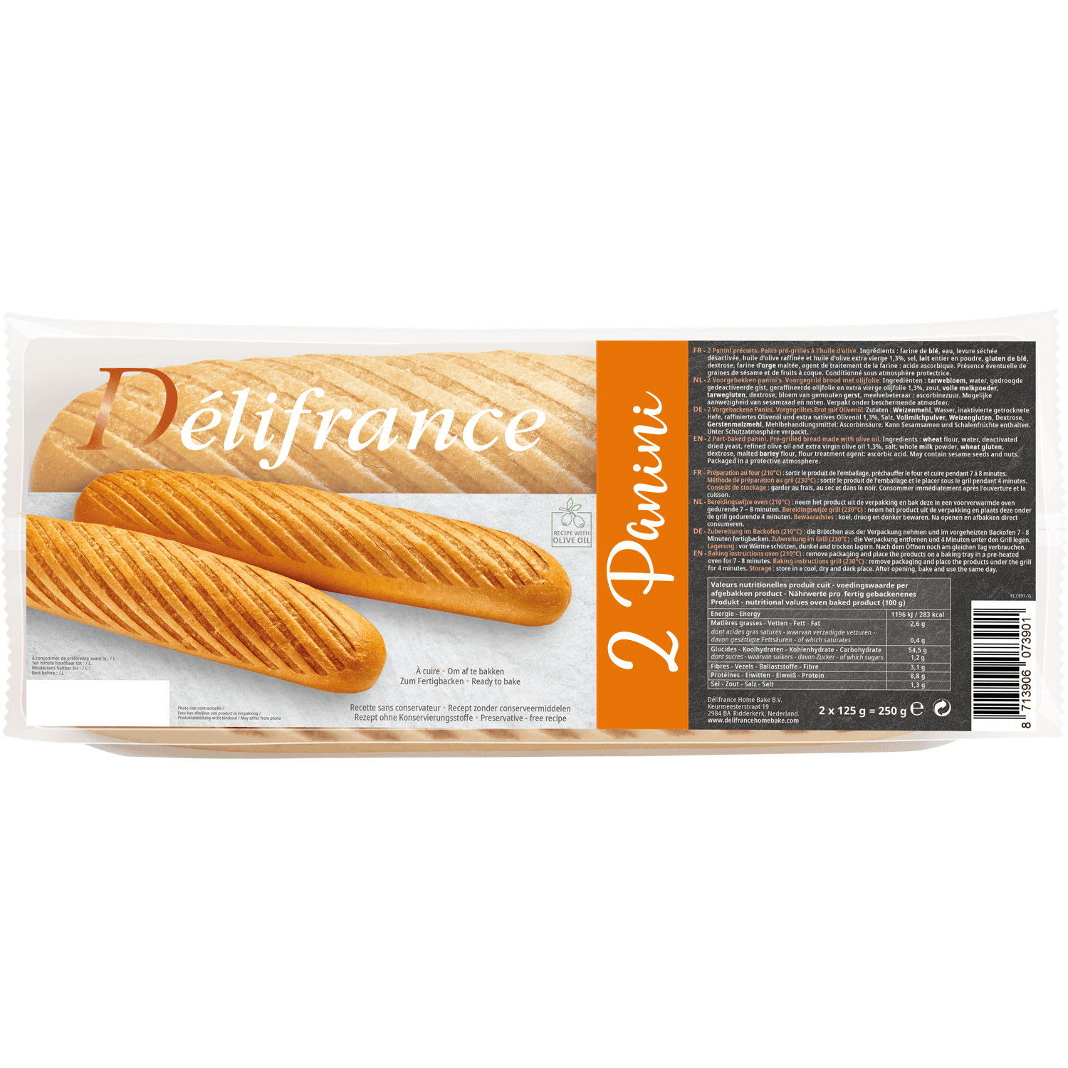 Délifrance Panini broodjes 2 stuks