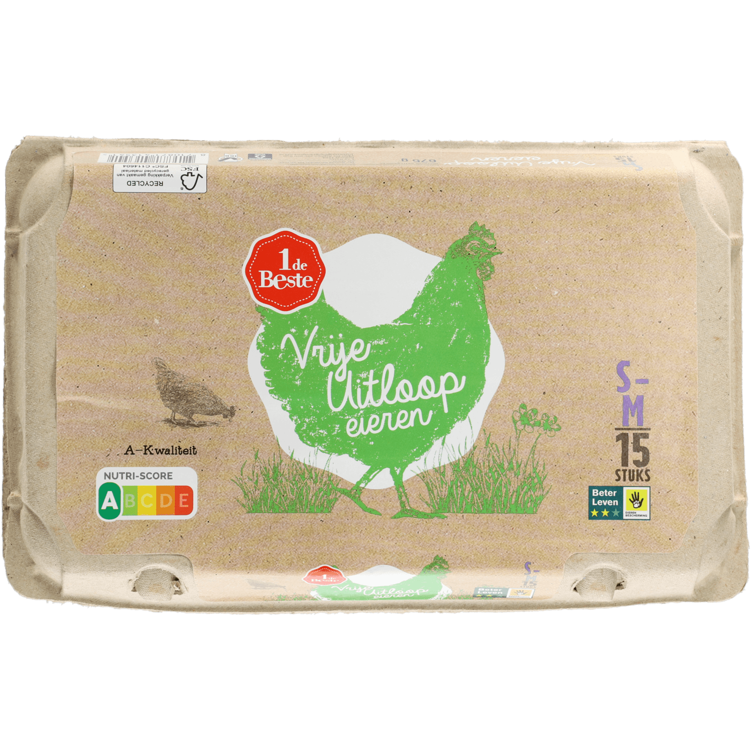 1 De Beste Vrije uitloop eieren wit S-M