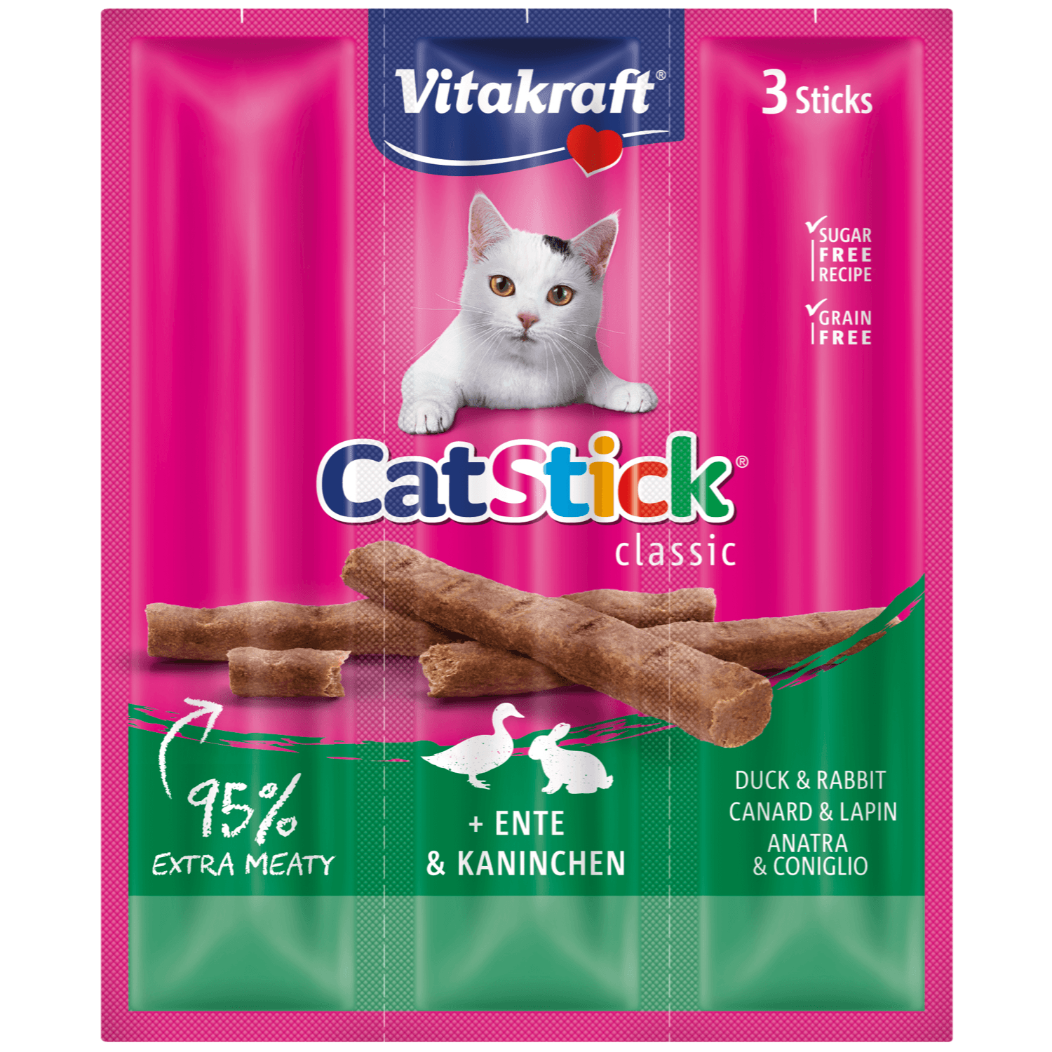 Vitakraft Kattensnacks stick mini eend-konijn