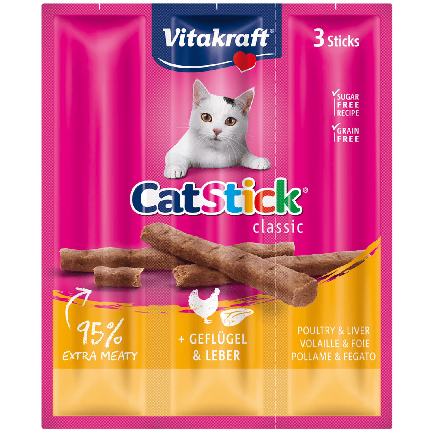 Vitakraft Kattensnacks stick mini gevogelte lever 3 stuks