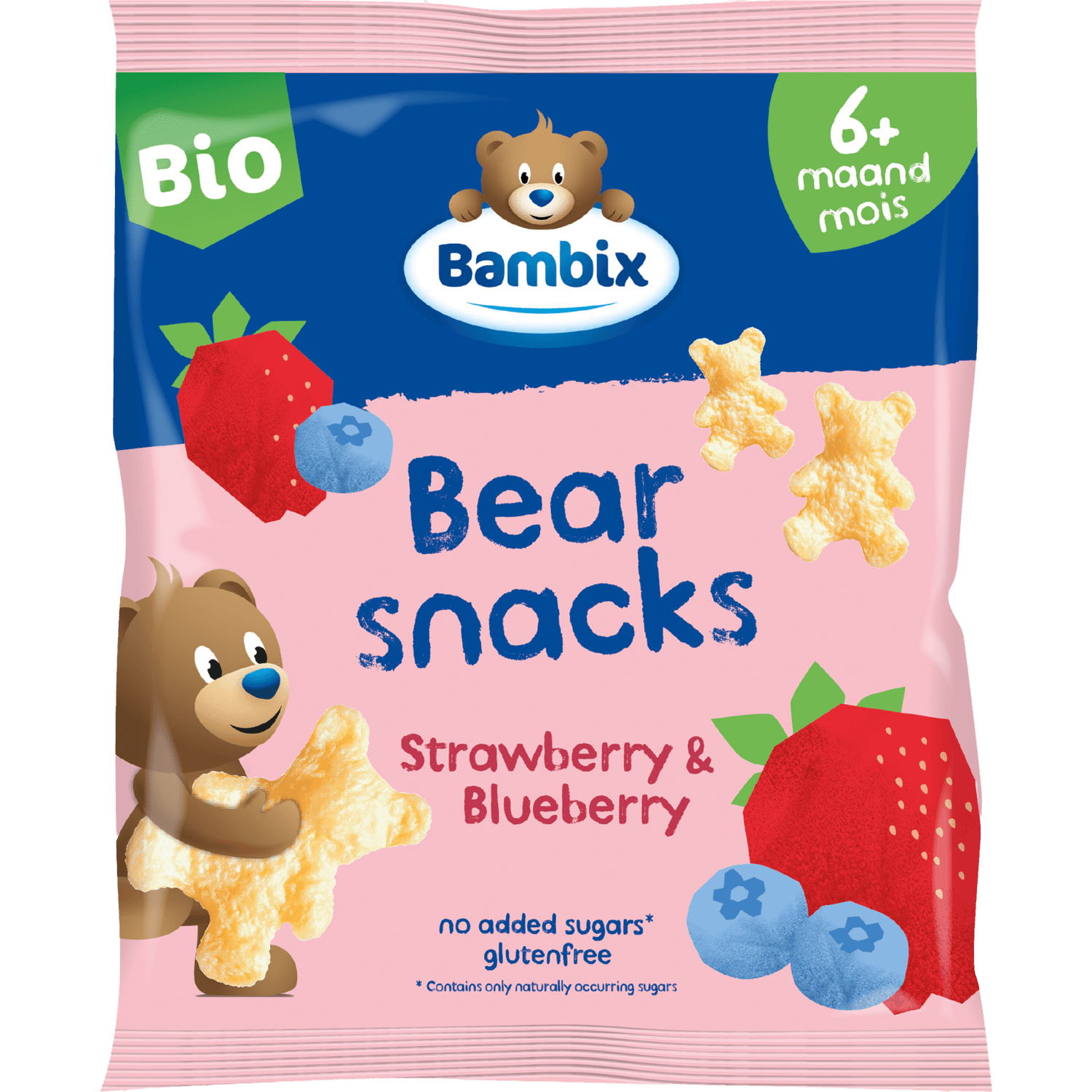 Bambix Berensnacks bio aardbei blauwe bes 6+mnd
