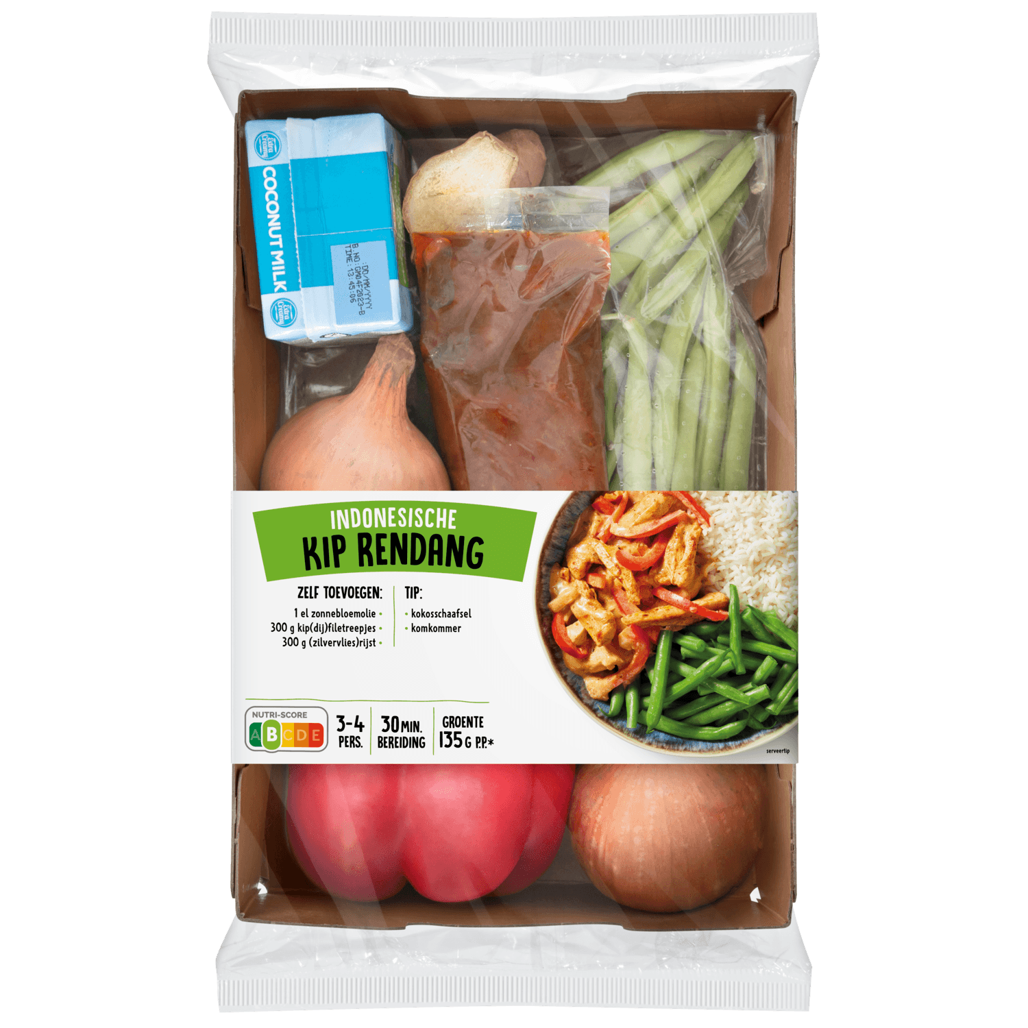 Verspakket kip rendang