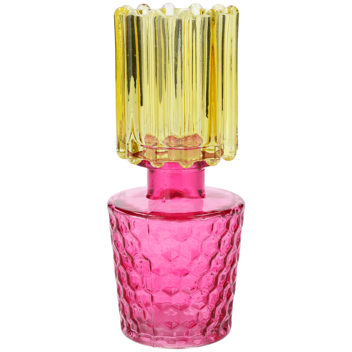 Glazen bloemvormige vaas assorti kleuren