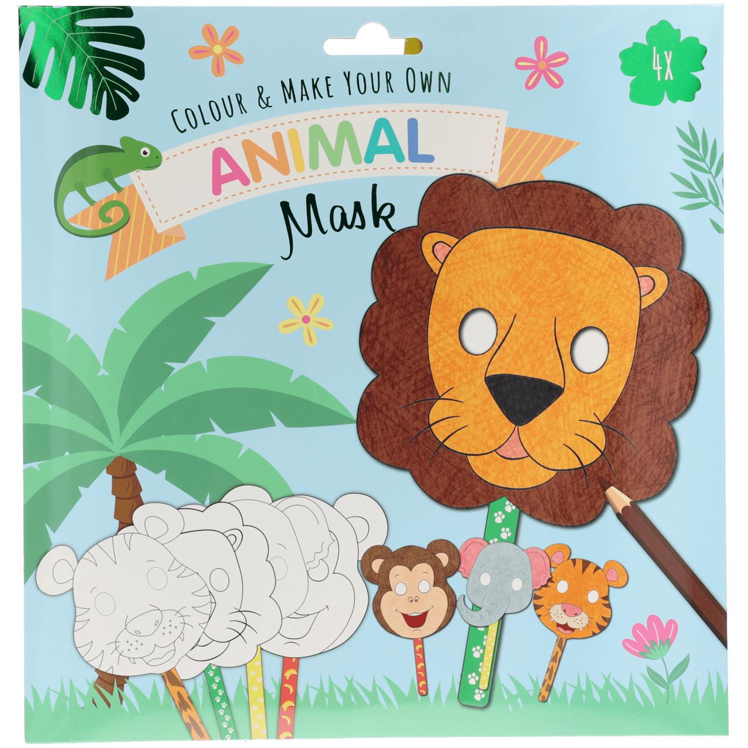 Kleur je eigen masker 4 ass.