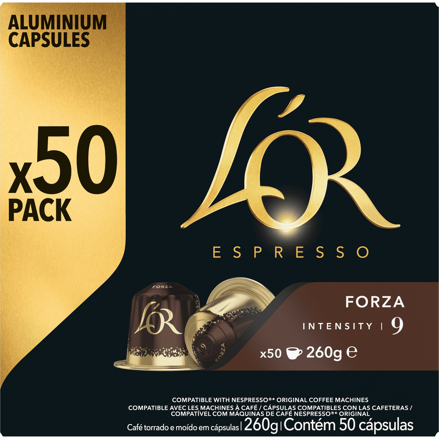 L'OR Koffiecups espresso forza sterkte 9
