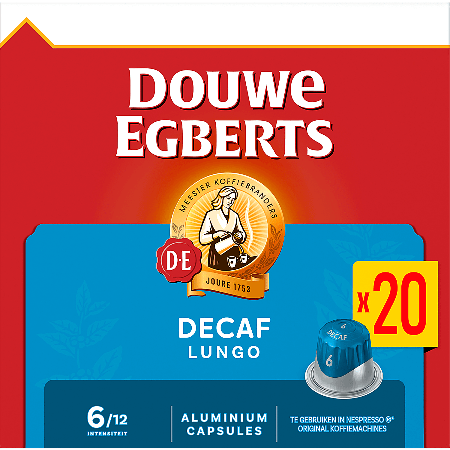 Douwe Egberts Koffiecups lungo decaf sterkte 6