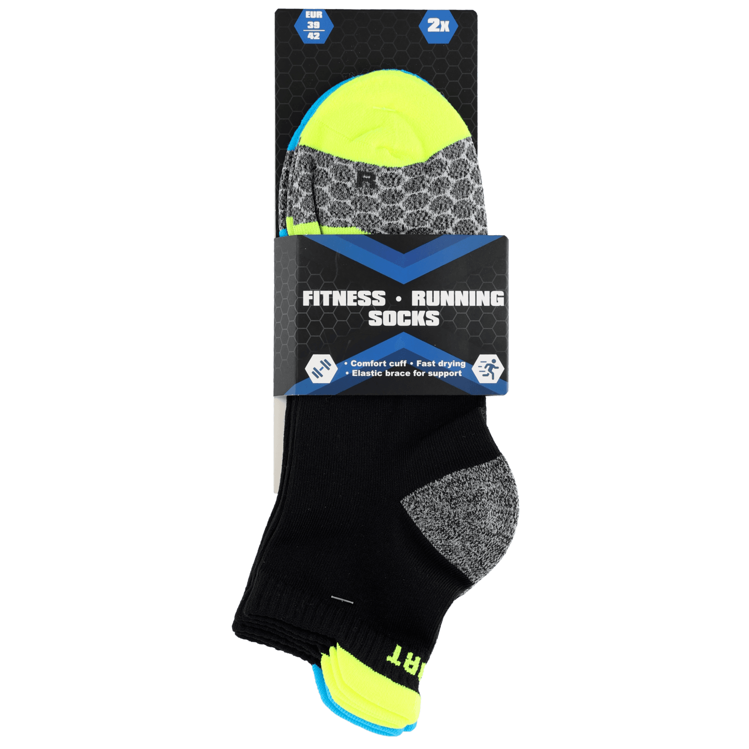 Sportsokken 2 st. mt 35-46 4 ass