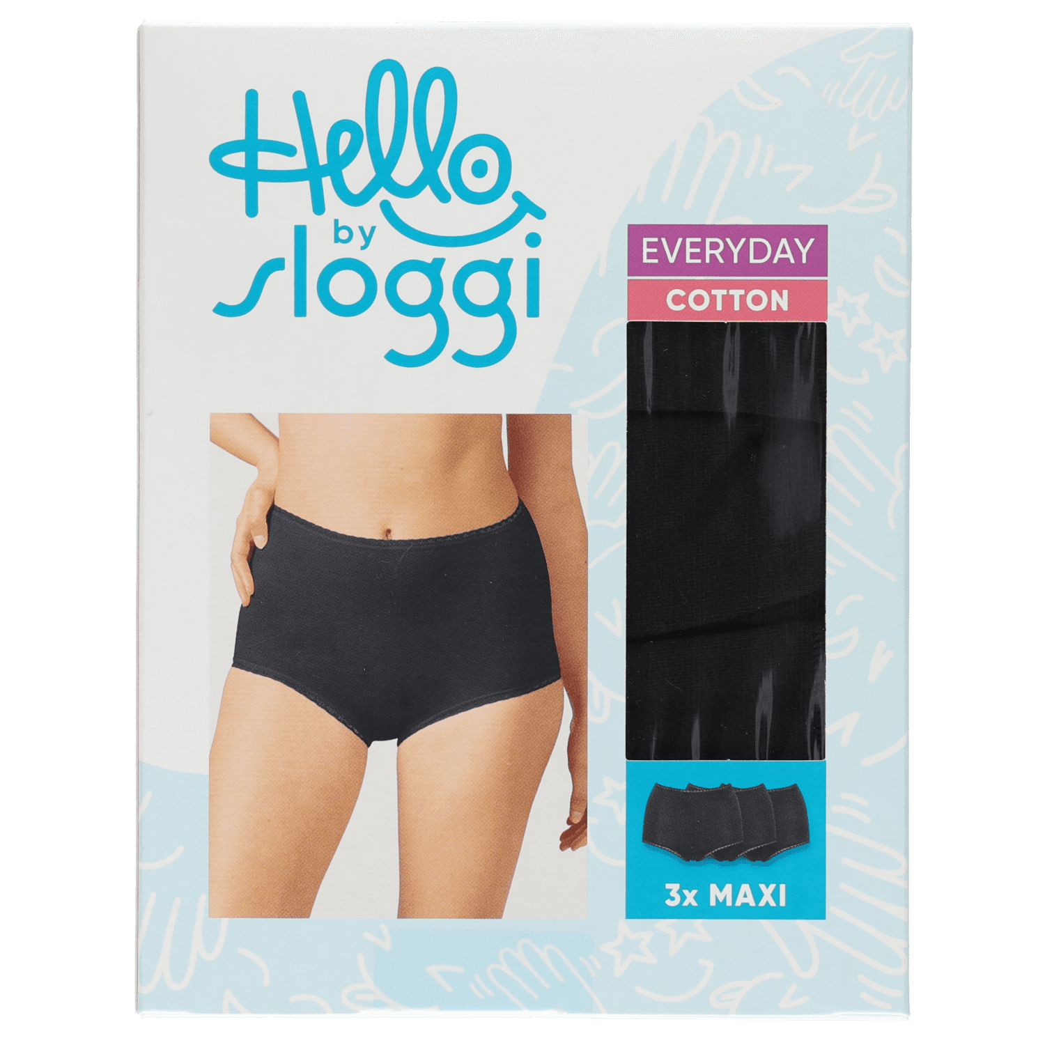 Sloggi Everyday slips midi 3-pack zwart