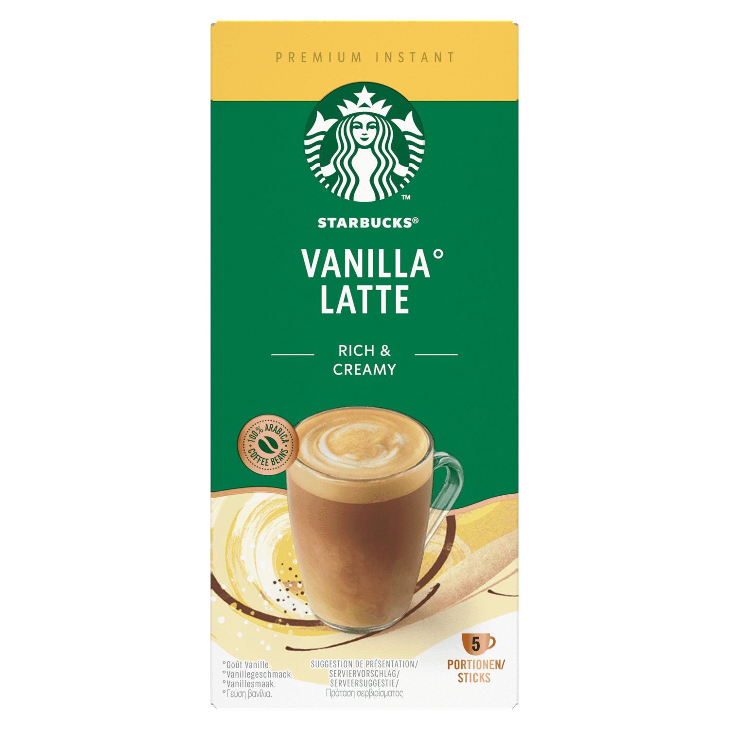 Starbucks Oploskoffie vanilla latte 5 st.