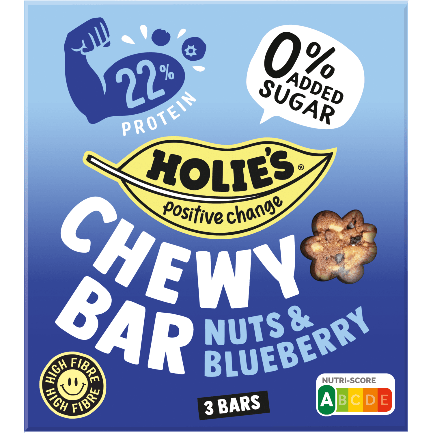 Holie's Chewy bar nuts & blueberry 3 st.
