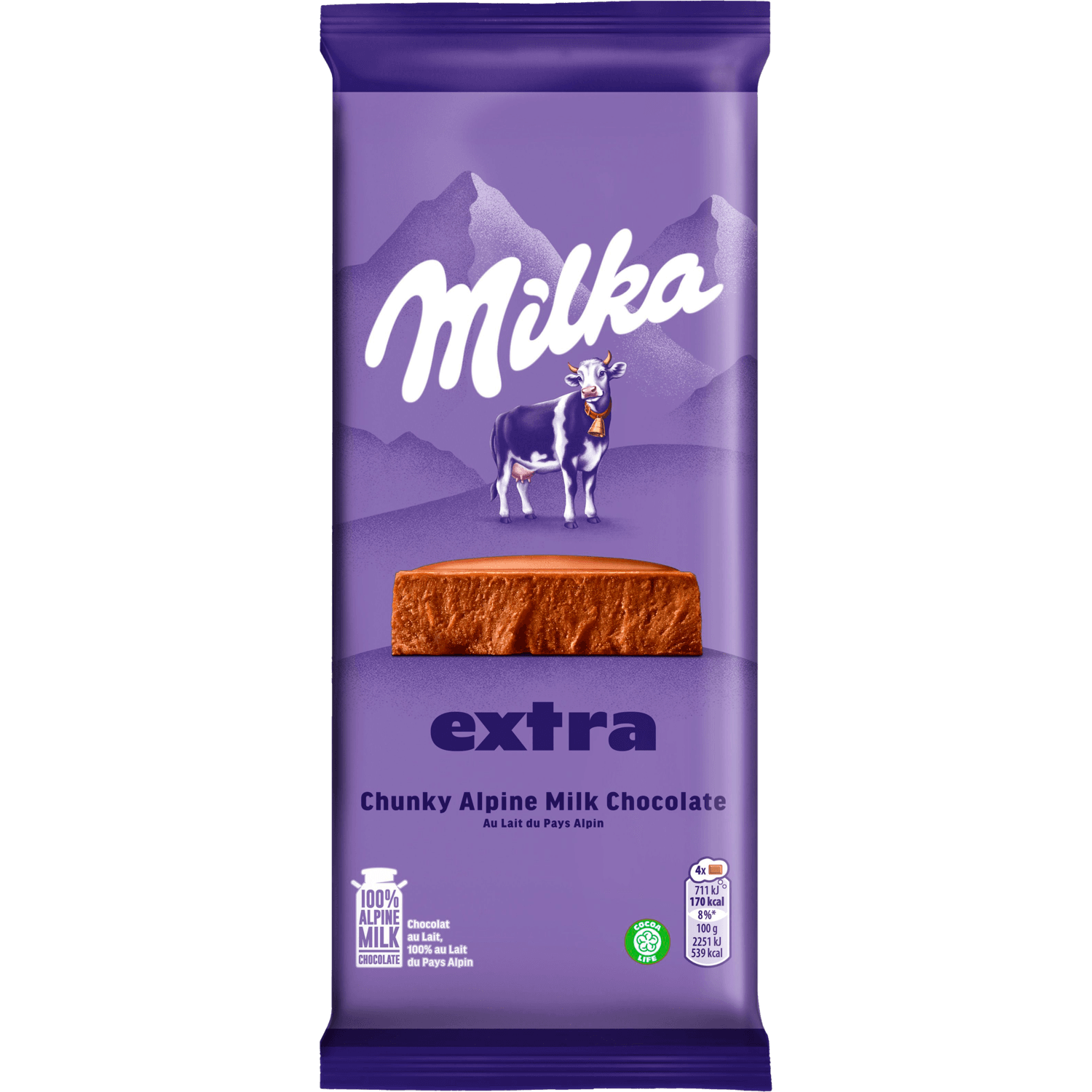 Milka Chocoladereep chunky melk