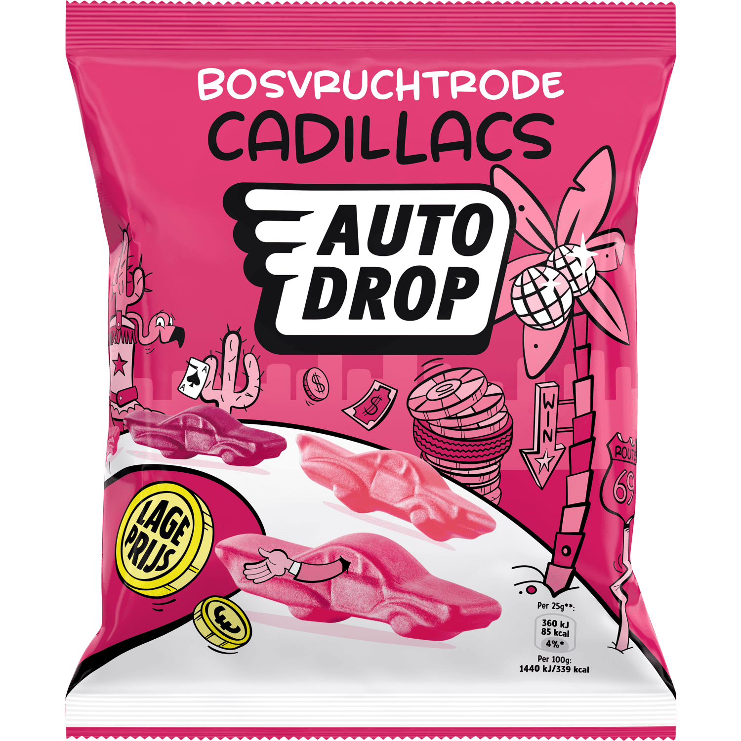 Autodrop Cadillacs bosvrucht