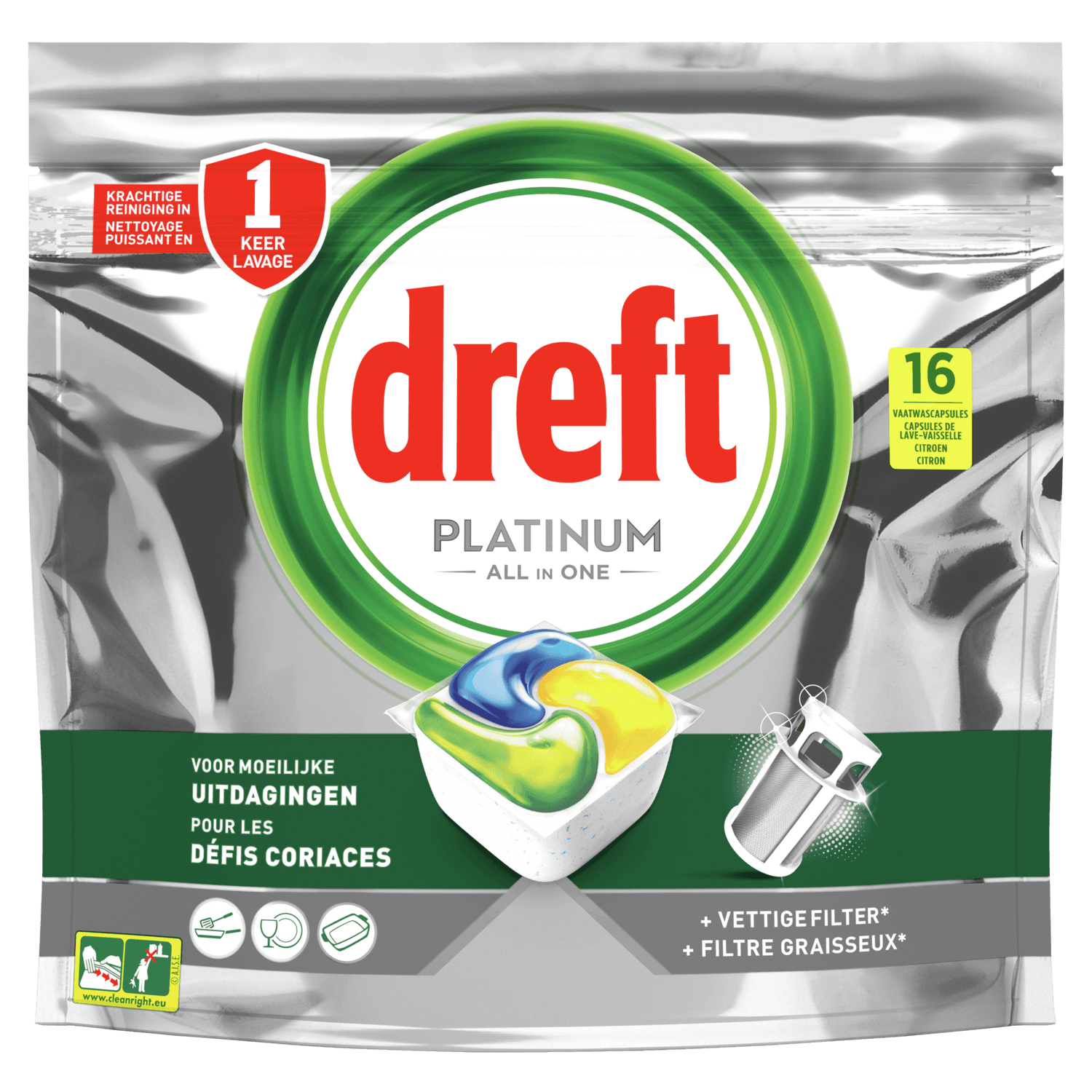 Dreft Vaatwastabletten platinum lemon