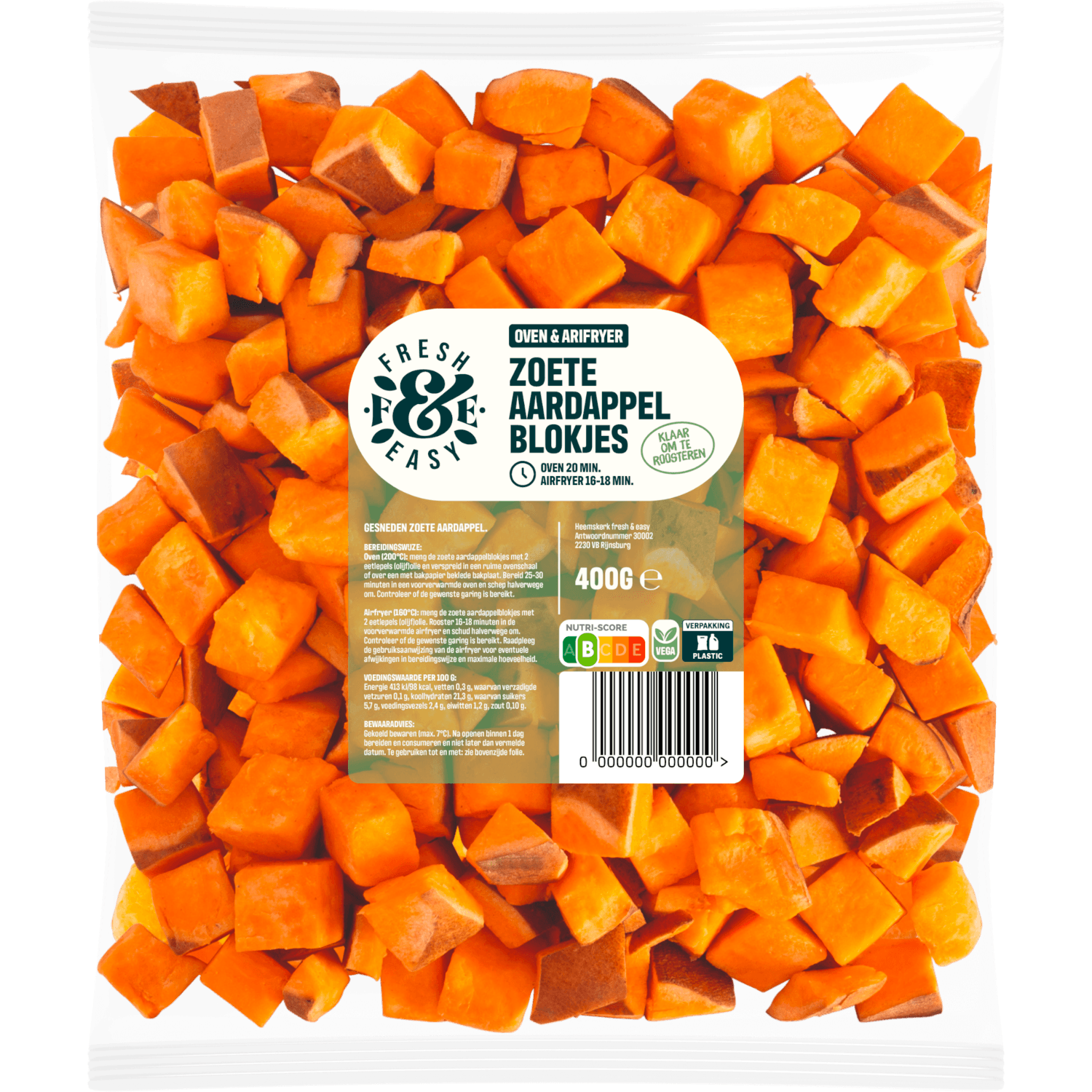 Fresh & easy Ovengroente zoete aardappelblokjes