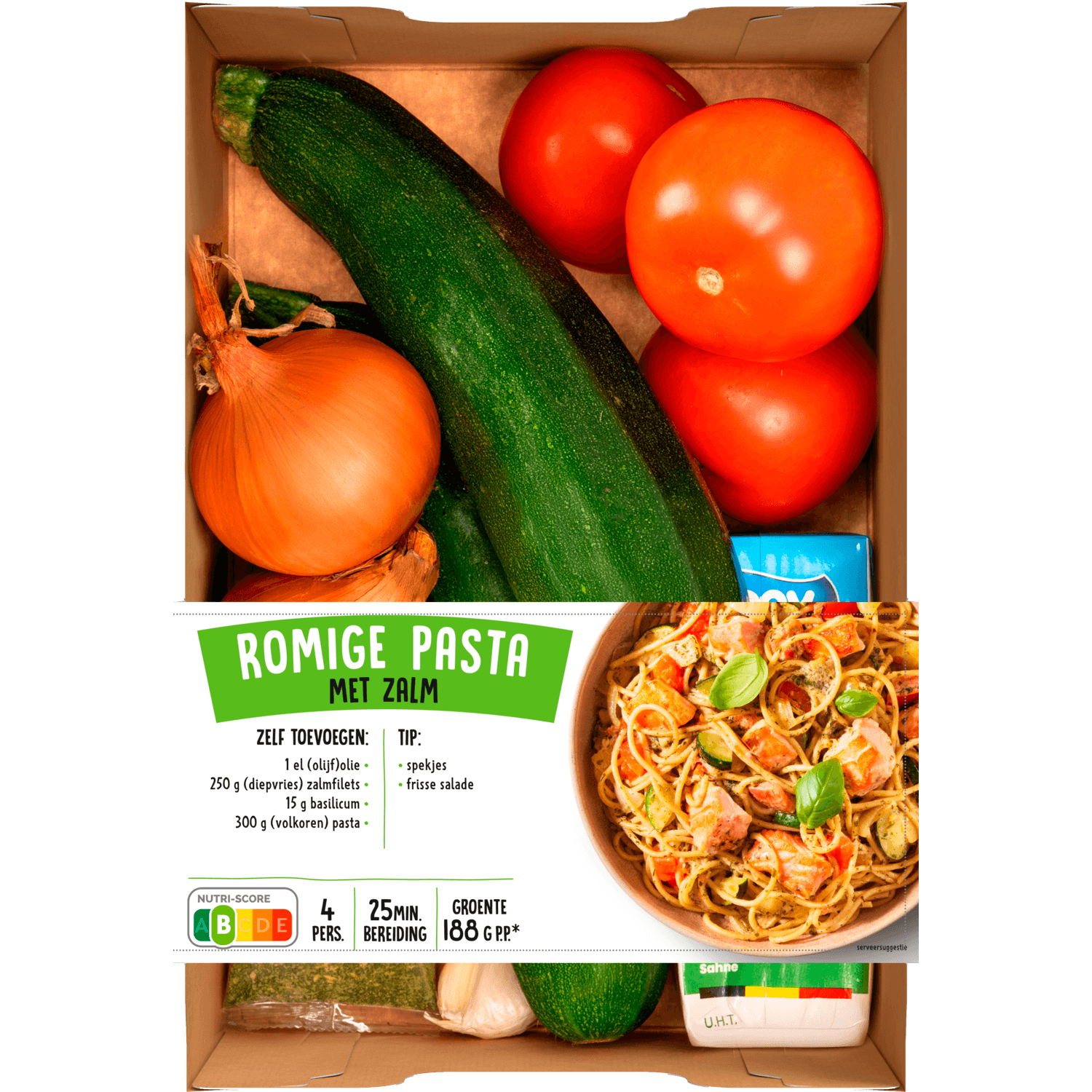 Romige pasta zalm verspakket