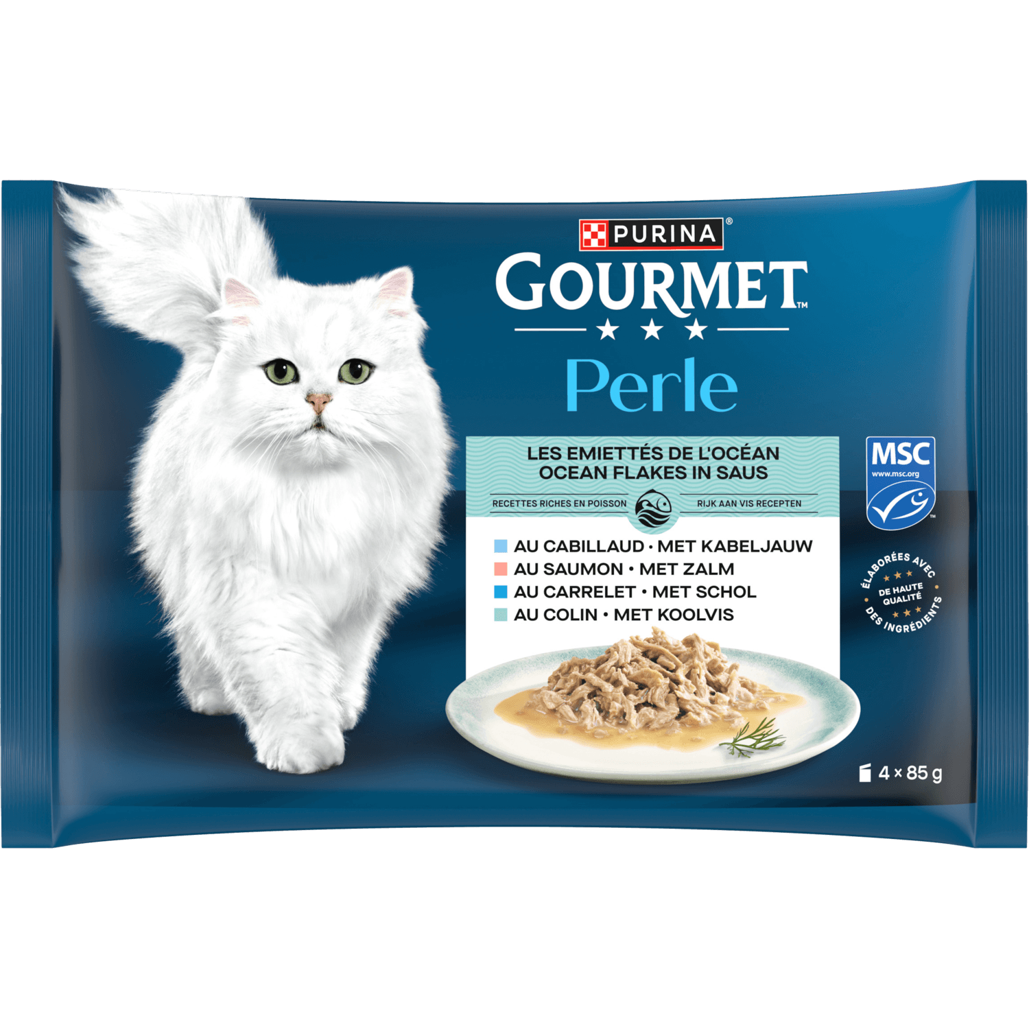 Gourmet Kattenvoer perle msc ocean flakes 4st