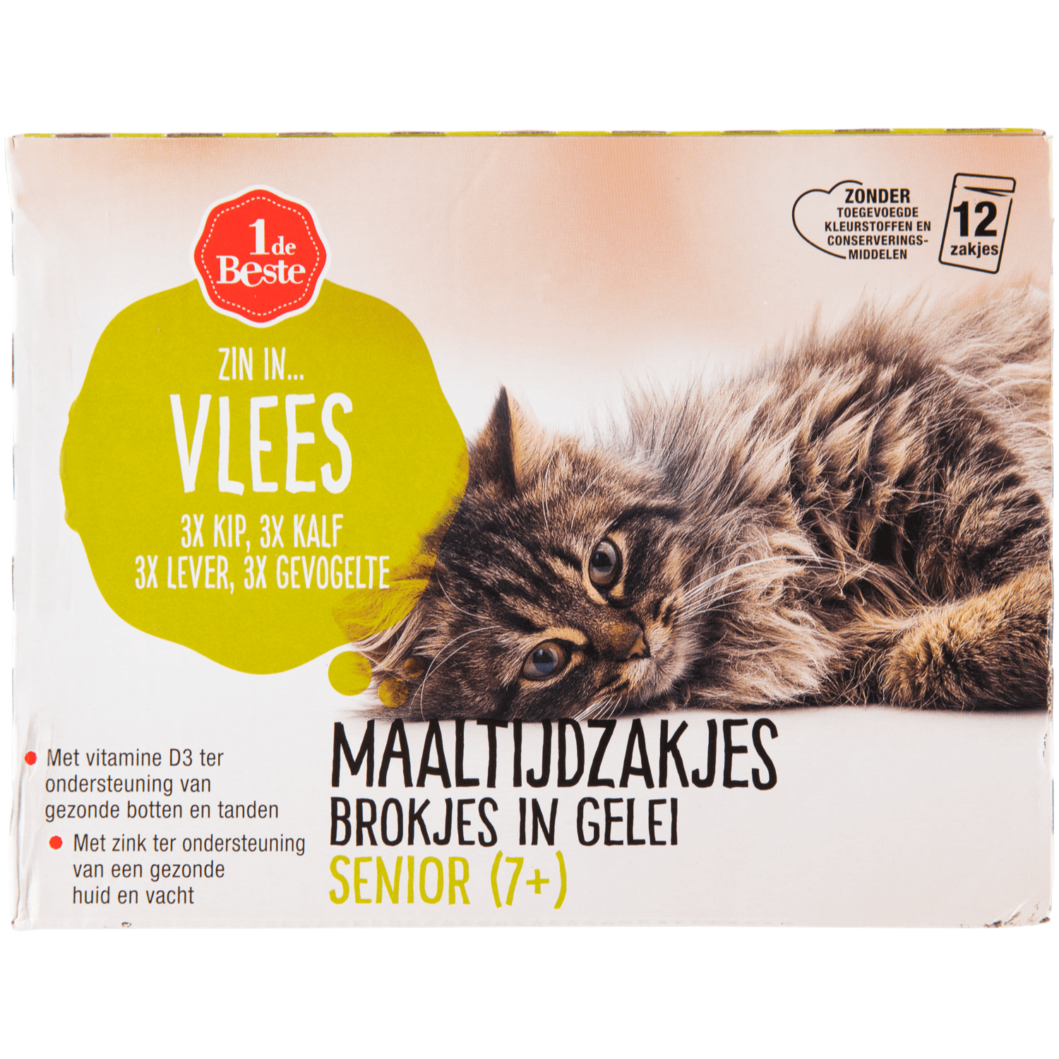 1 De Beste Kattenvoer maaltijdzakjes senior in gelei 12 stuks