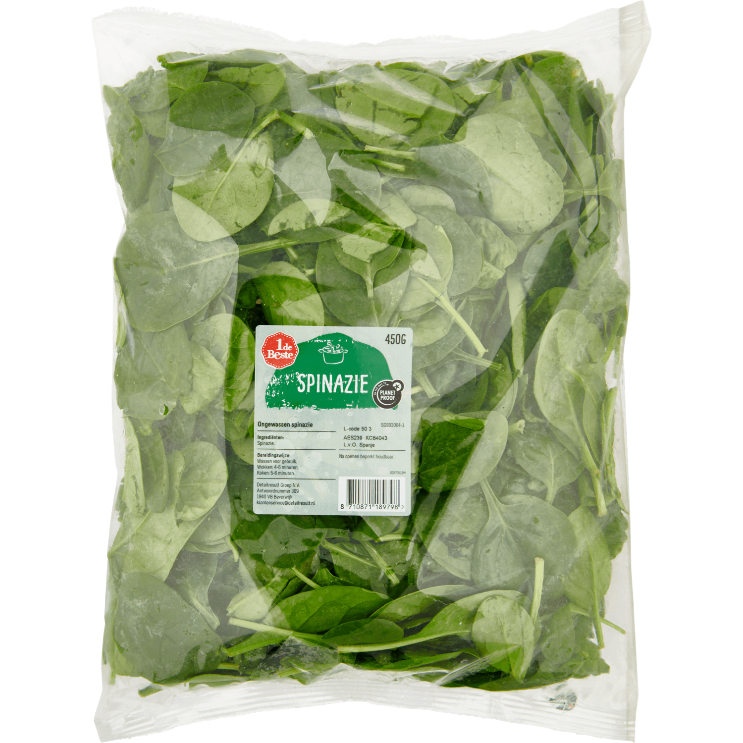 1 De Beste Spinazie ongewassen