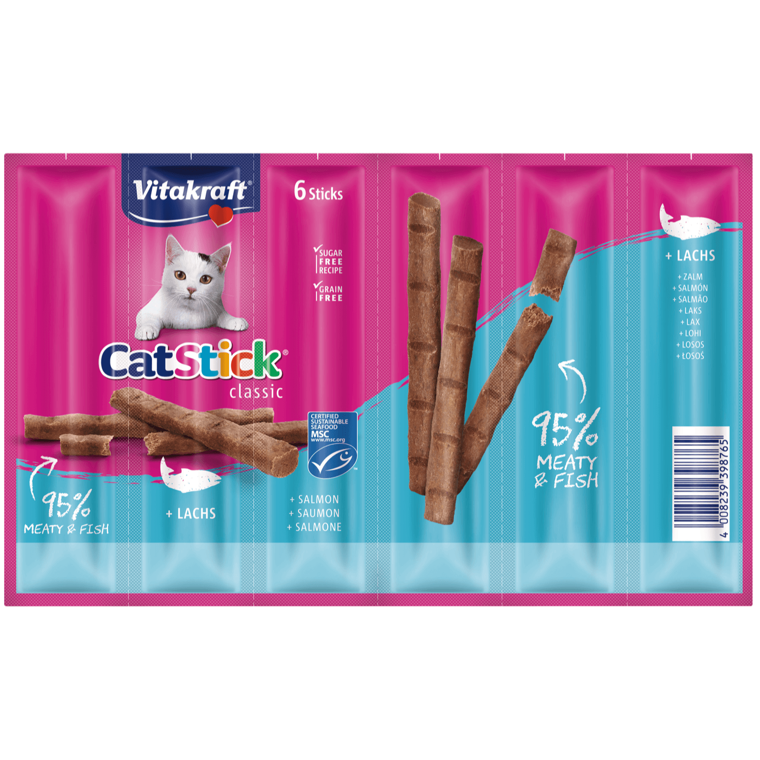 Vitakraft Kattensnacks sticks mini zalm 6 stuks