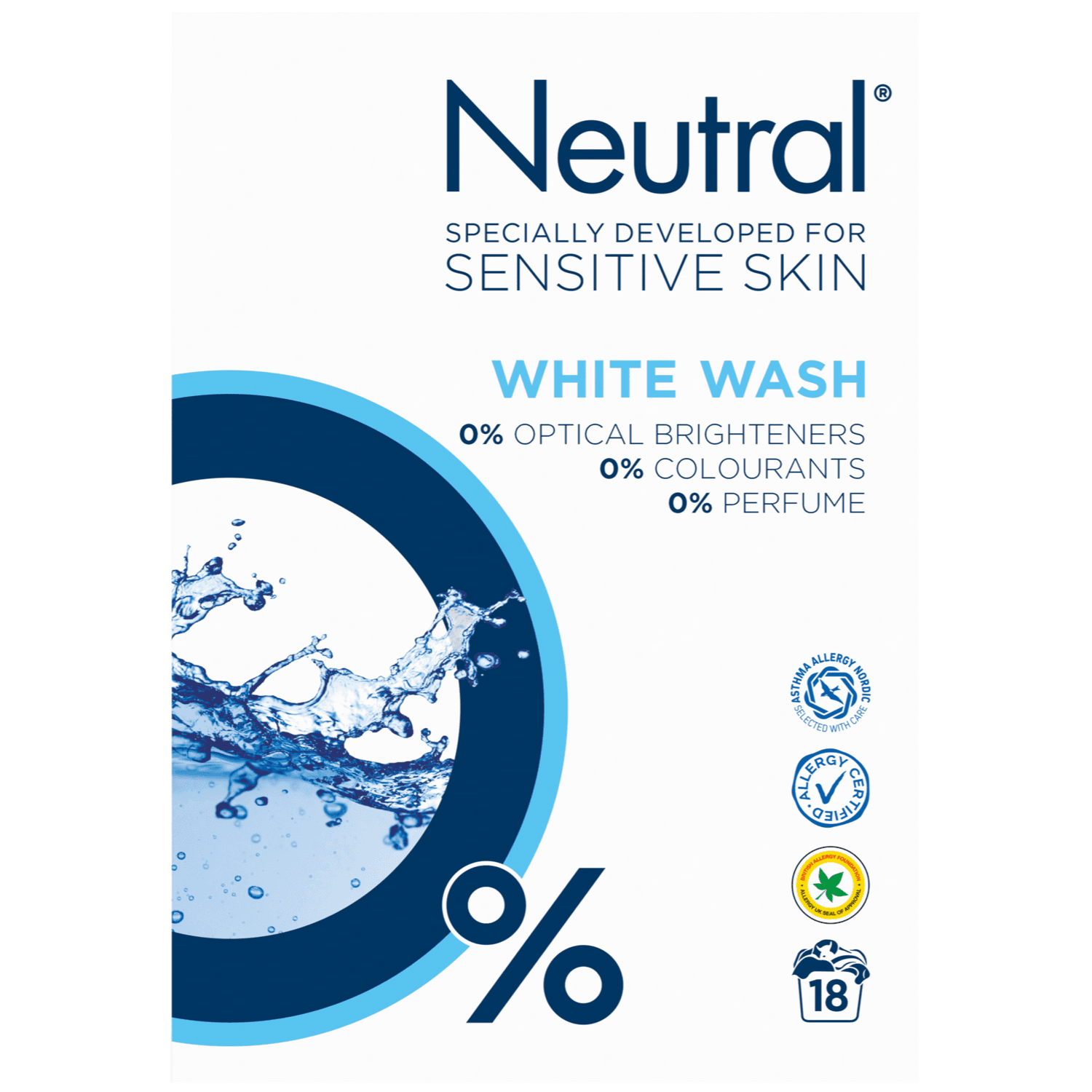 Neutral Wasmiddel poeder witte was 18 wasbeurten