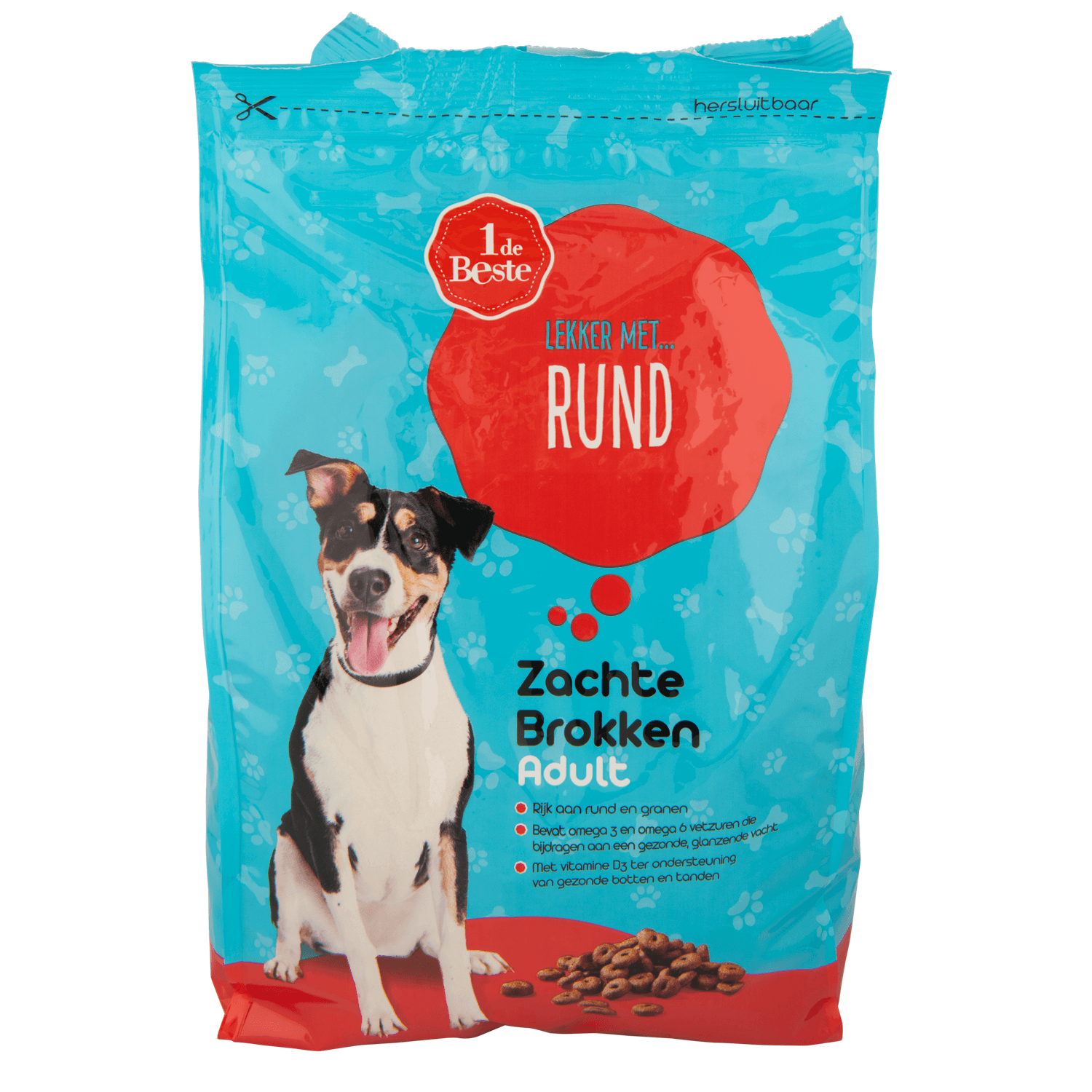 1 De Beste Hondenvoer zachte brokkenmix rund adult