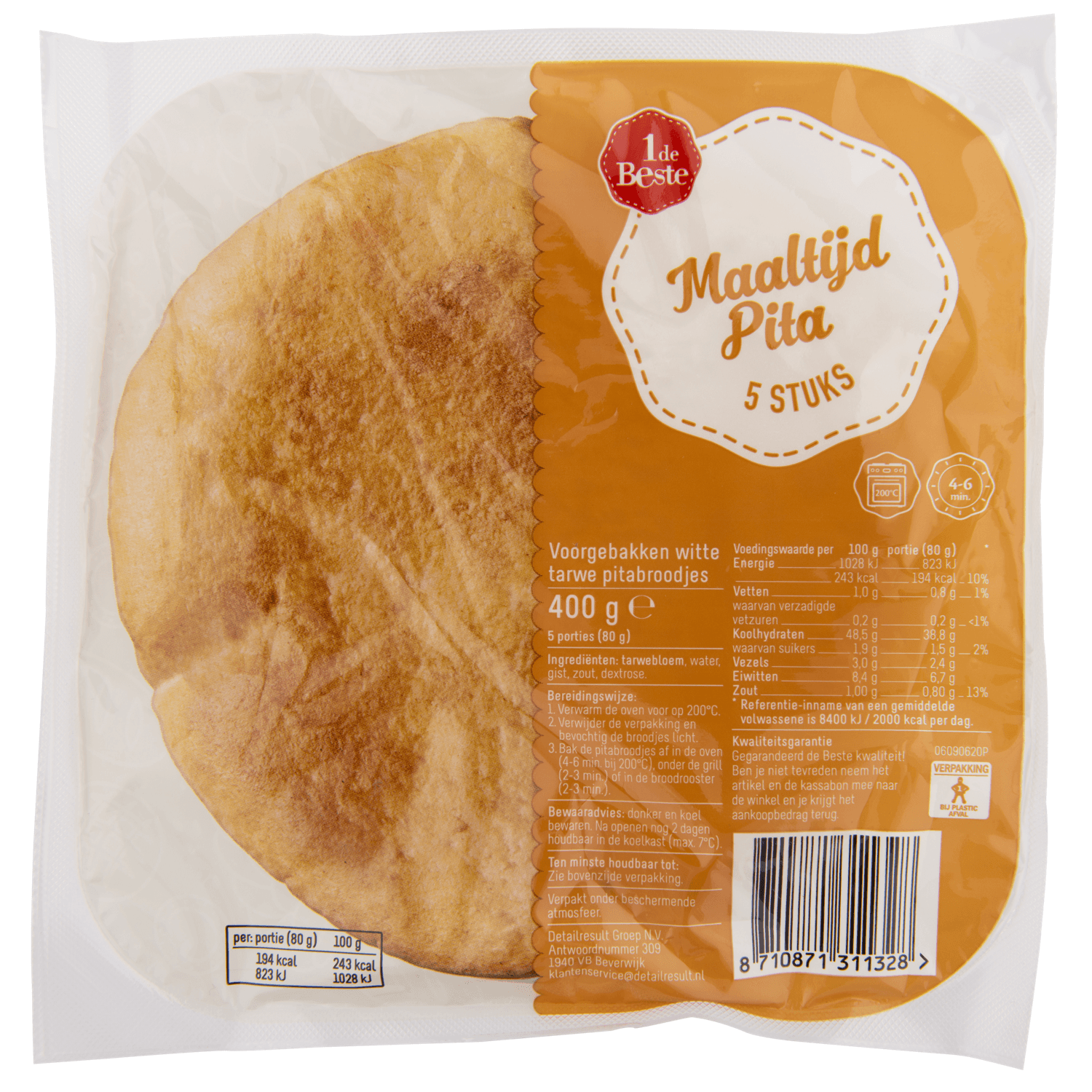 1 De Beste Maaltijdpita 5 stuks