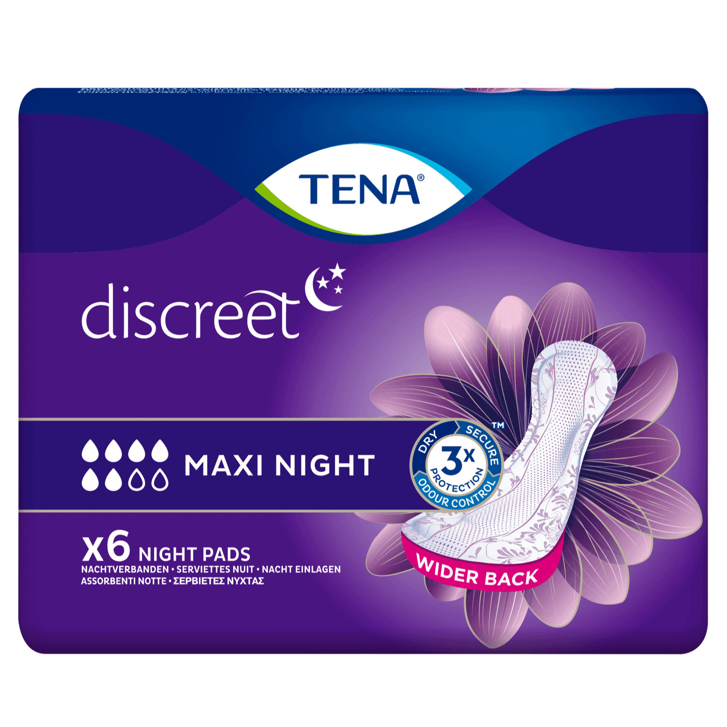 Tena Lady discreet verband maxi night 6 stuks