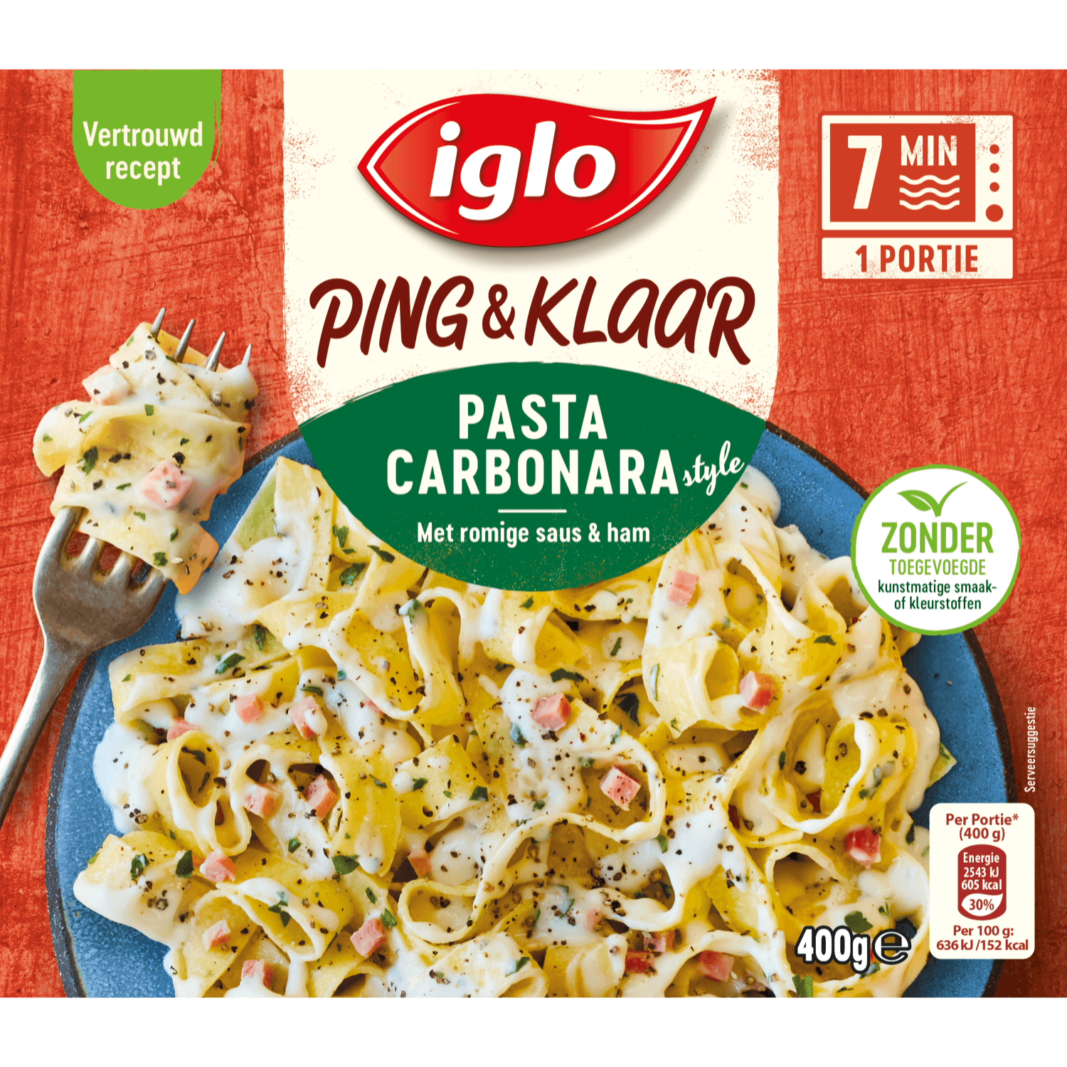 Iglo Ping en klaar pasta carbonara