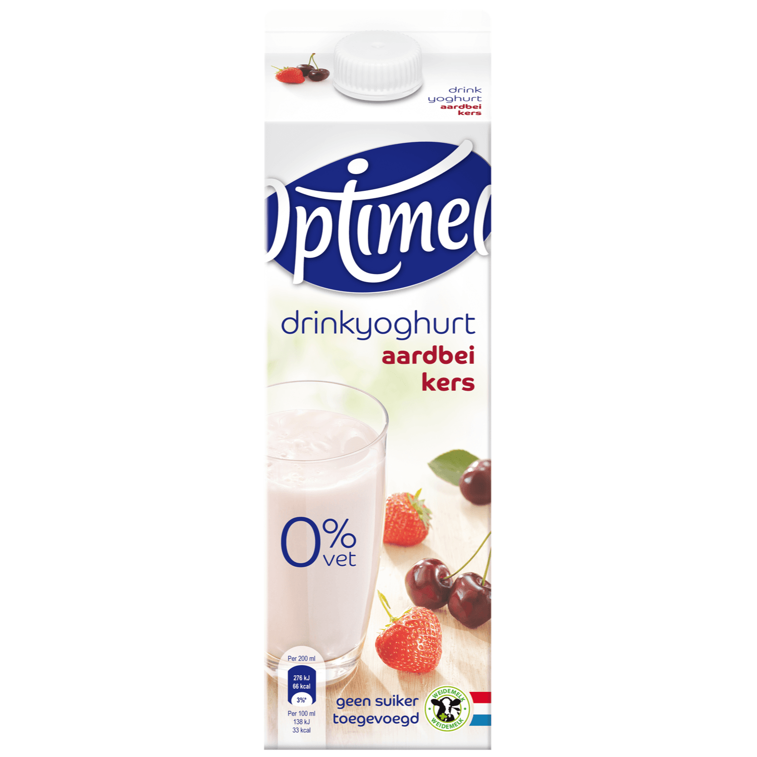 Optimel Drink aardbei-kers 0% vet