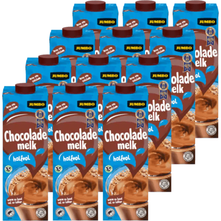 Jumbo Chocolademelk Halfvol 12 x 1 L
