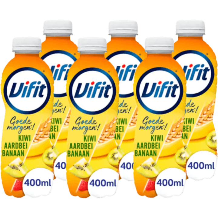 Vifit Goedemorgen! Drinkontbijt Aardbei/Kiwi/Banaan 6 x 400 ml