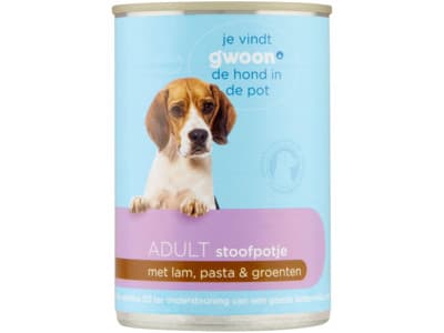 G'woon stoofpotje met lam, pasta & groenten- adult hond