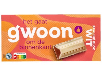 G'woon Chocolade tablet praliné wit