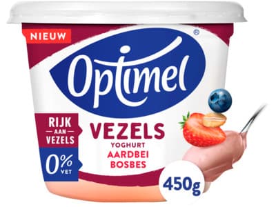 Optimel Yoghurt vezels aardbei