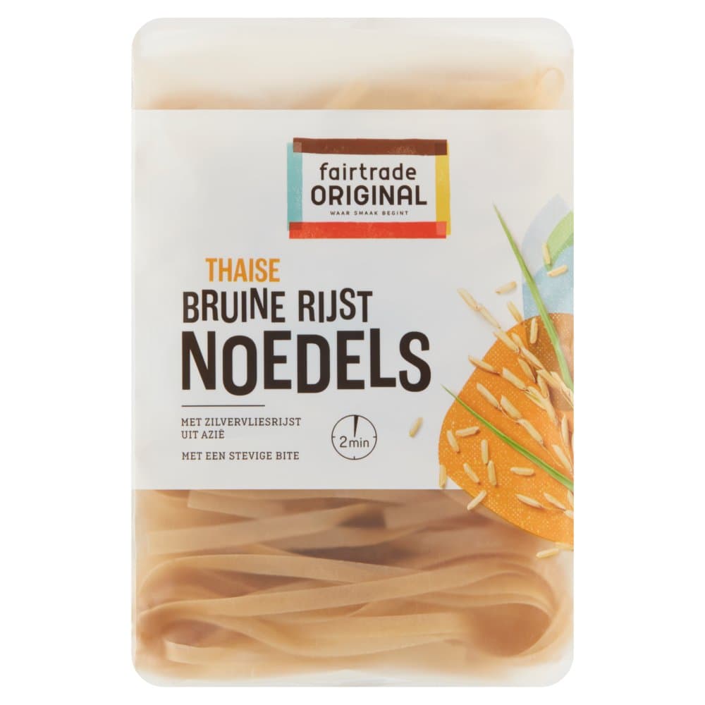 Fair trade bruine rijstnoedels 225gr